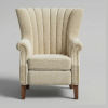 The Arch - Cream Channel Tufted Wingback Chair