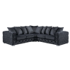 The Hani - Dark Grey Velvet Chesterfield Corner Sofa