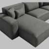 The Kathrada - Grey Modular Block L-Shape Sofa with Piping