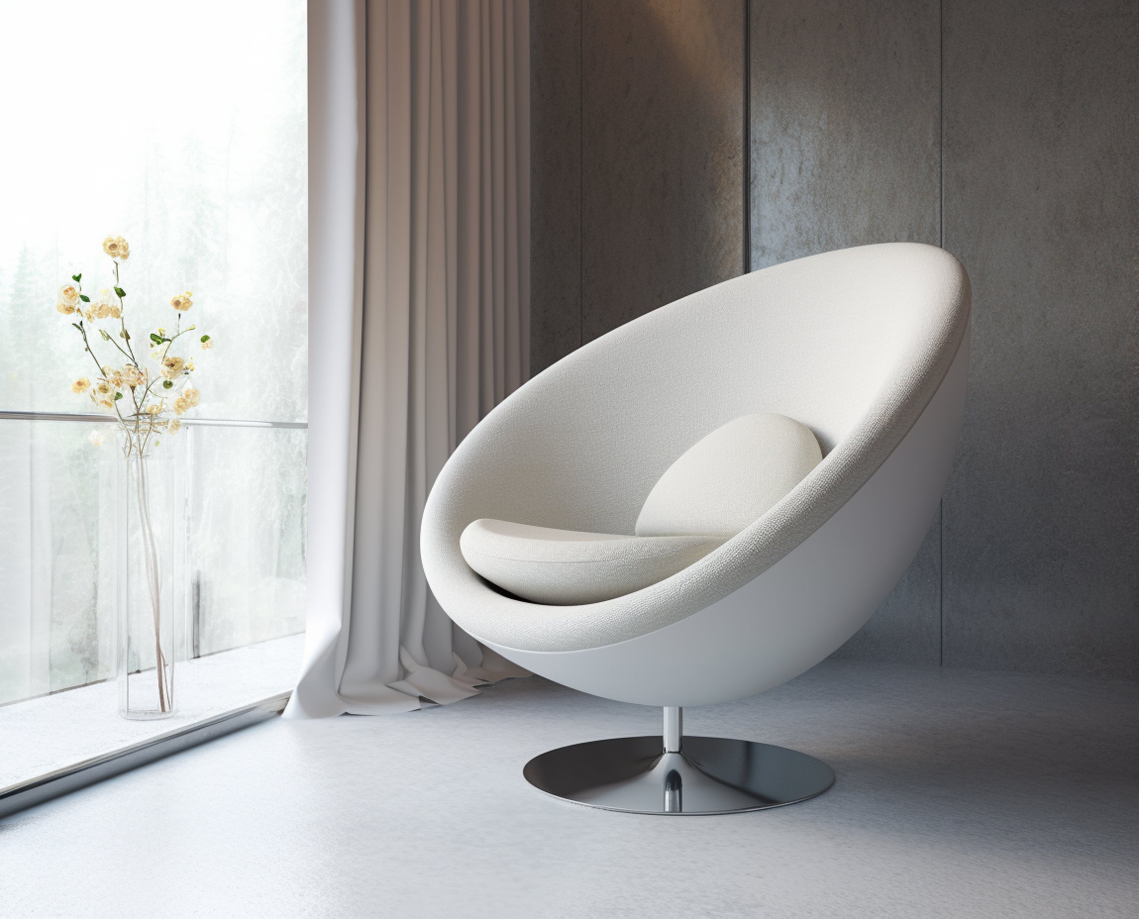 Elegant White Modern Chair - Casual Comforts Collection